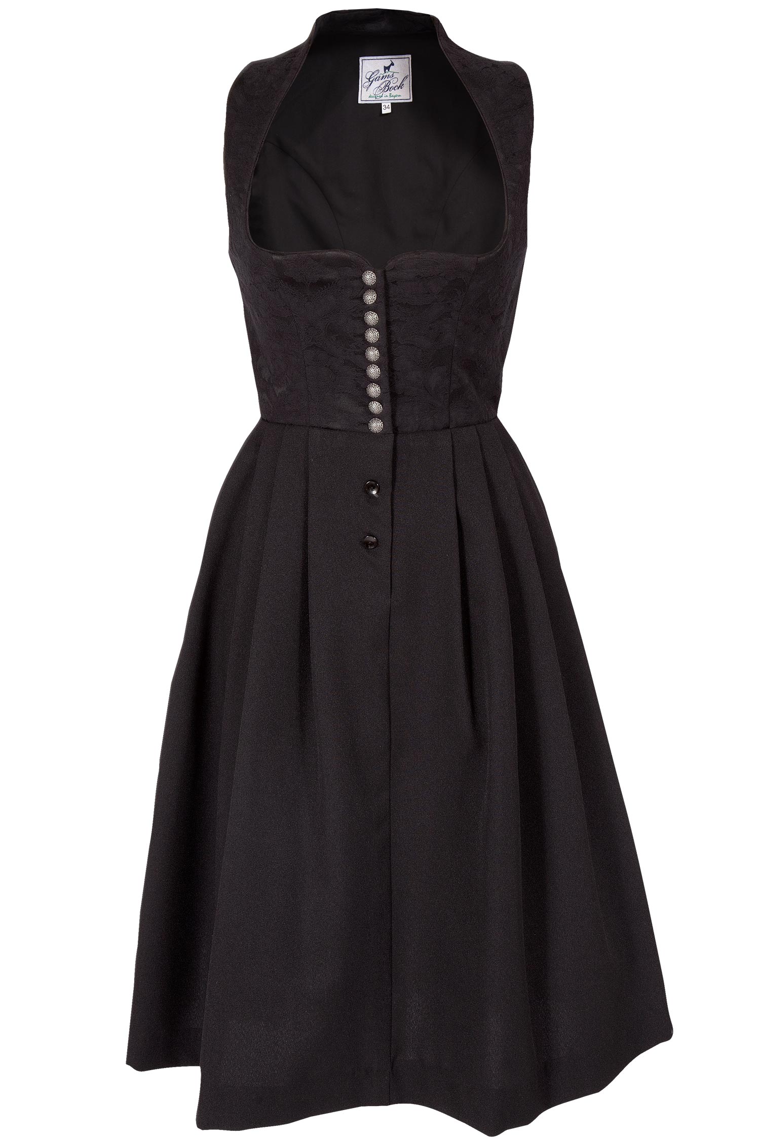 Gastrodirndl Nicki-Maria in schwarz ohne Schürze