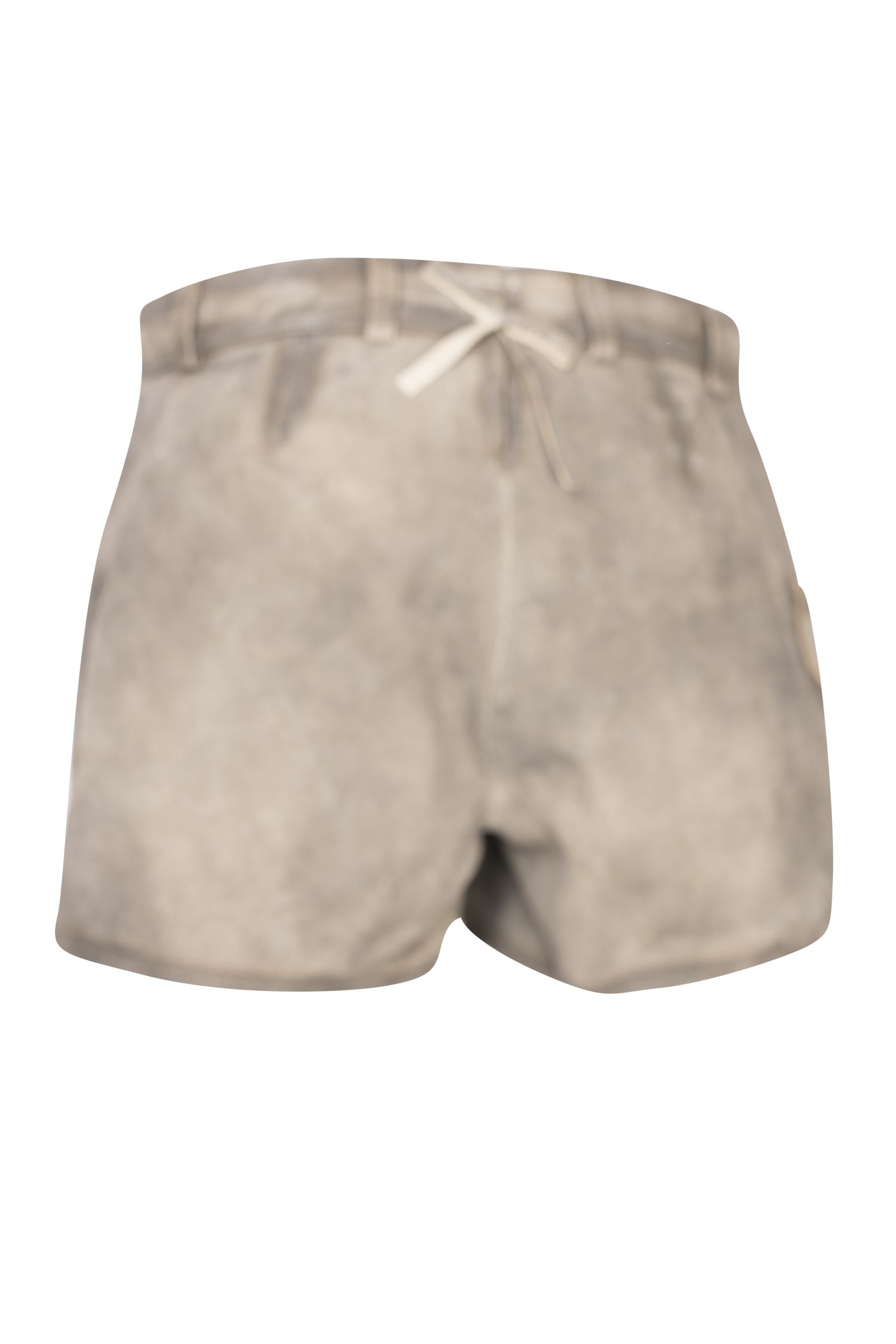 Lederhose Bogensee in Steingrau Rückansicht