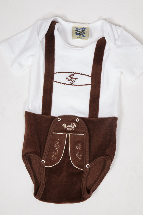 Babybody Body für Babies in weiß braun 1Babybody Body für Babies in weiß braun 2