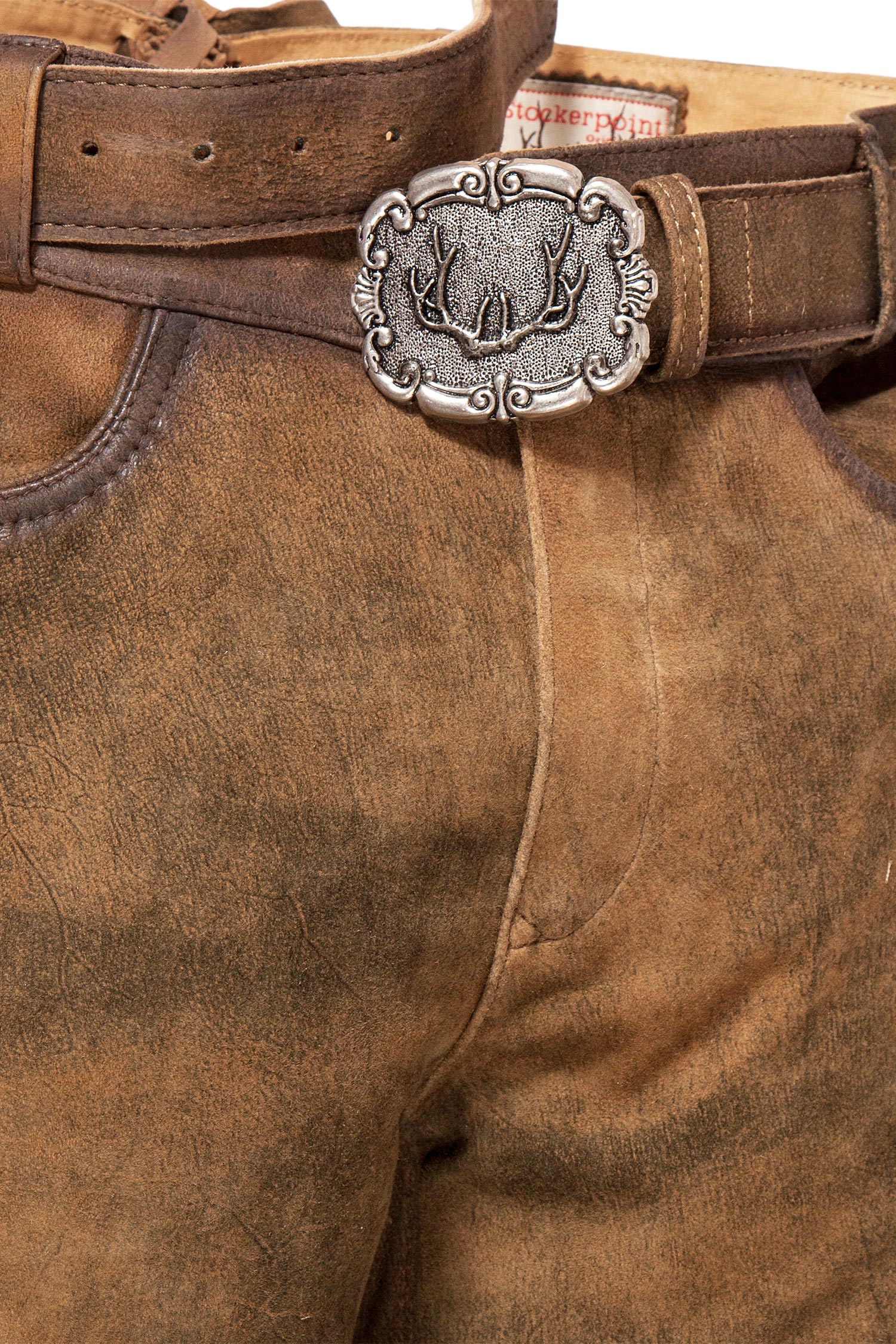 Kurze Lederhose Tracht Corbi in havanna Latz