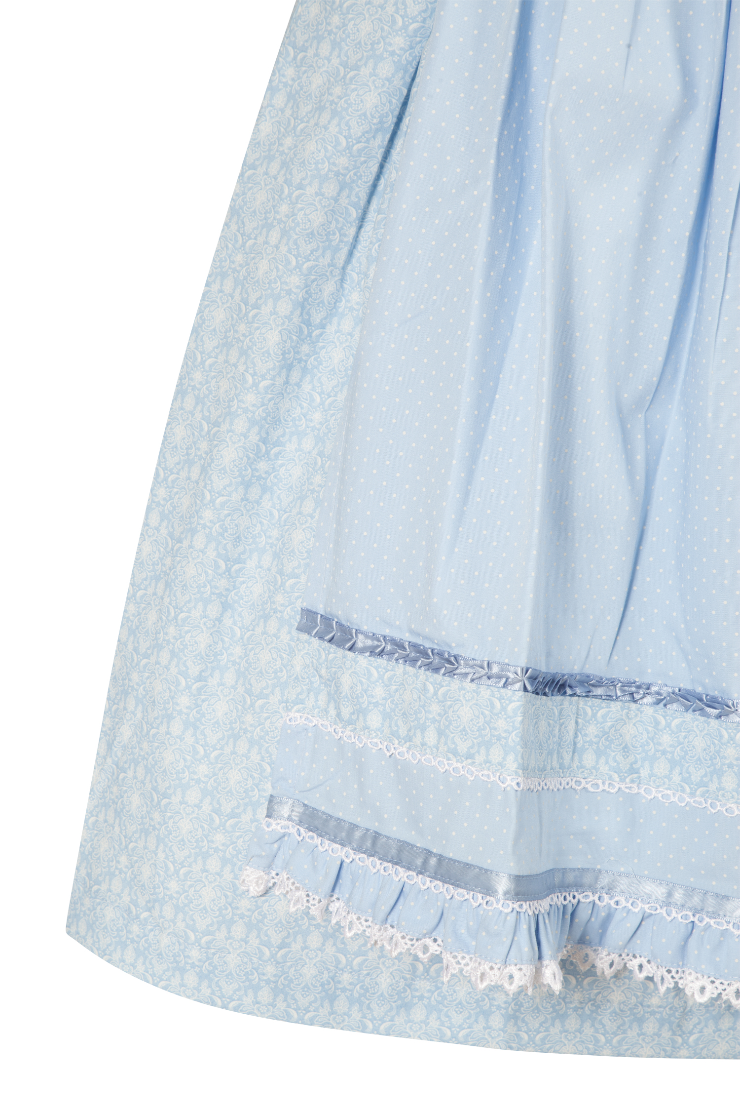Aufwendiges Dirndl in hellblau von Happy Dirndl - Detail Rock