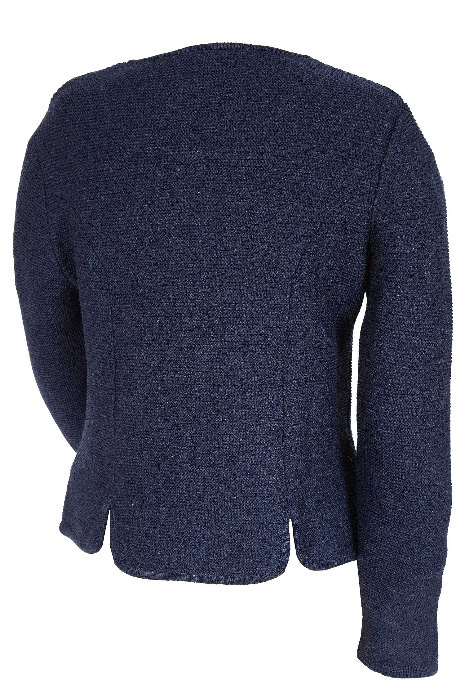 Damen Trachten Strickjacke in dunkelblau hinten