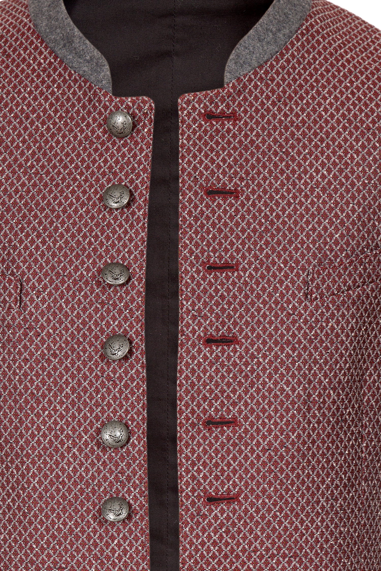 Herren Trachten Weste Ansbach in bordeaux Detail