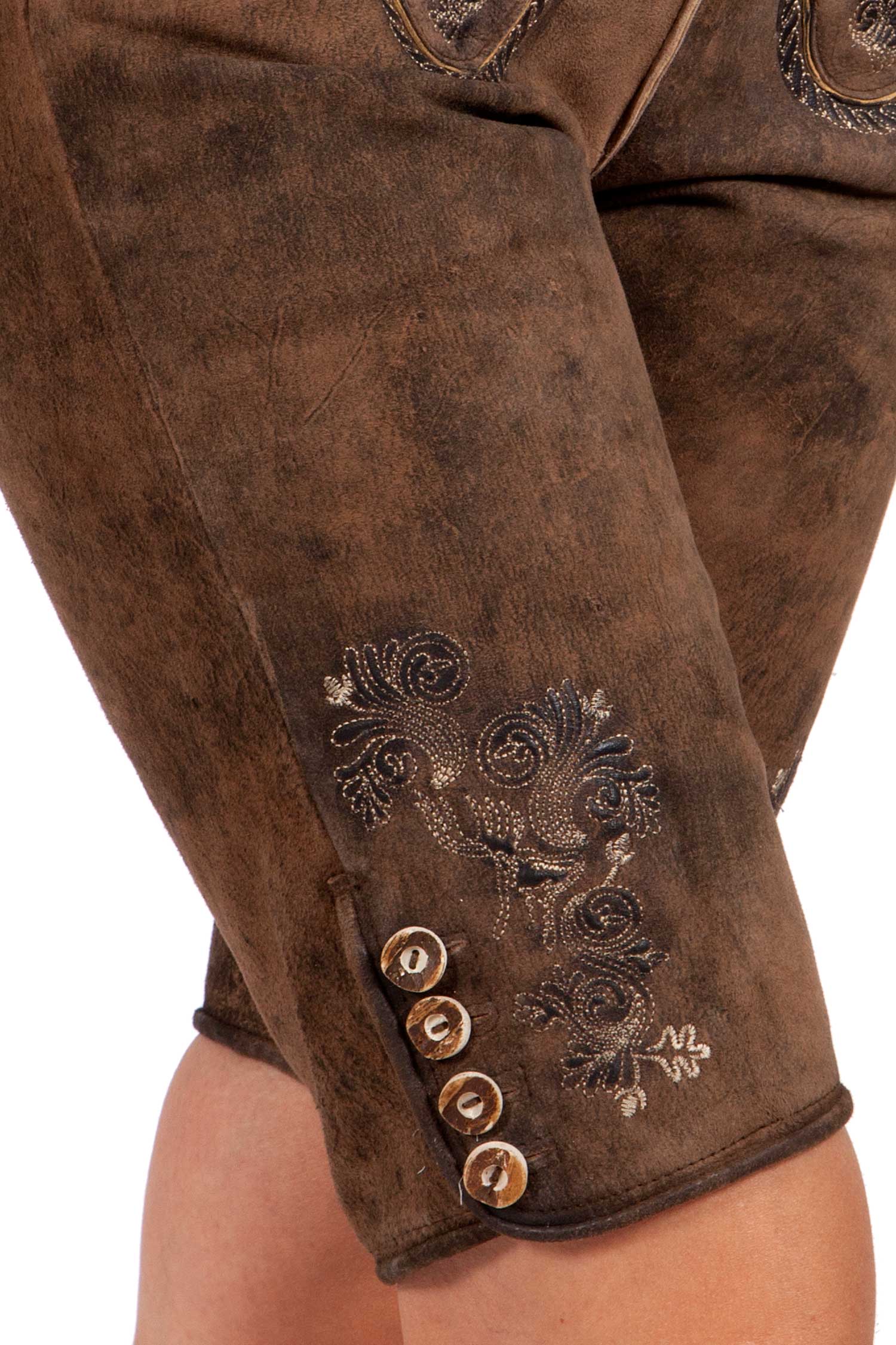 Damen Trachten Lederhose Piper in mittelbraun Bein