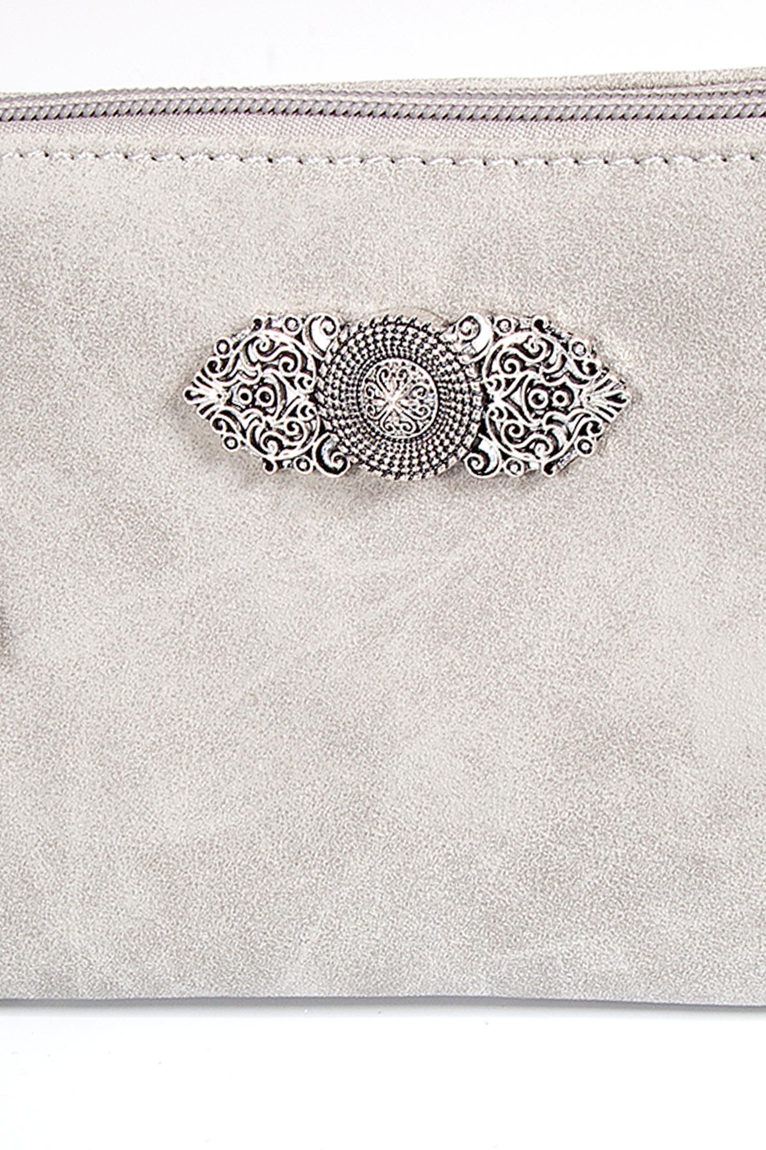 Kleine Trachtentasche in hellgrau zum umhängen Detail