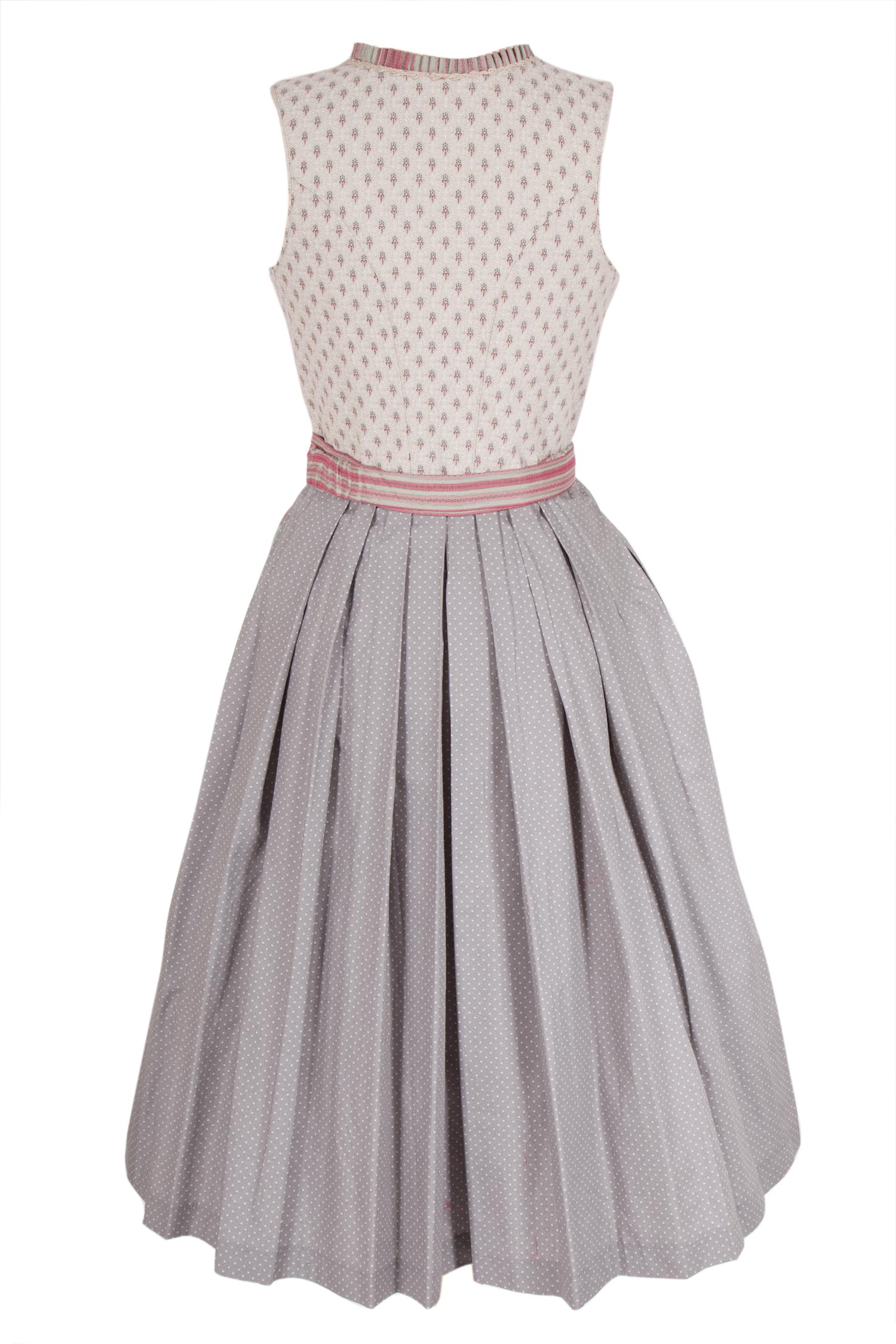  Gamsbock Dirndl mit Stretch in beige und altrosa hinten