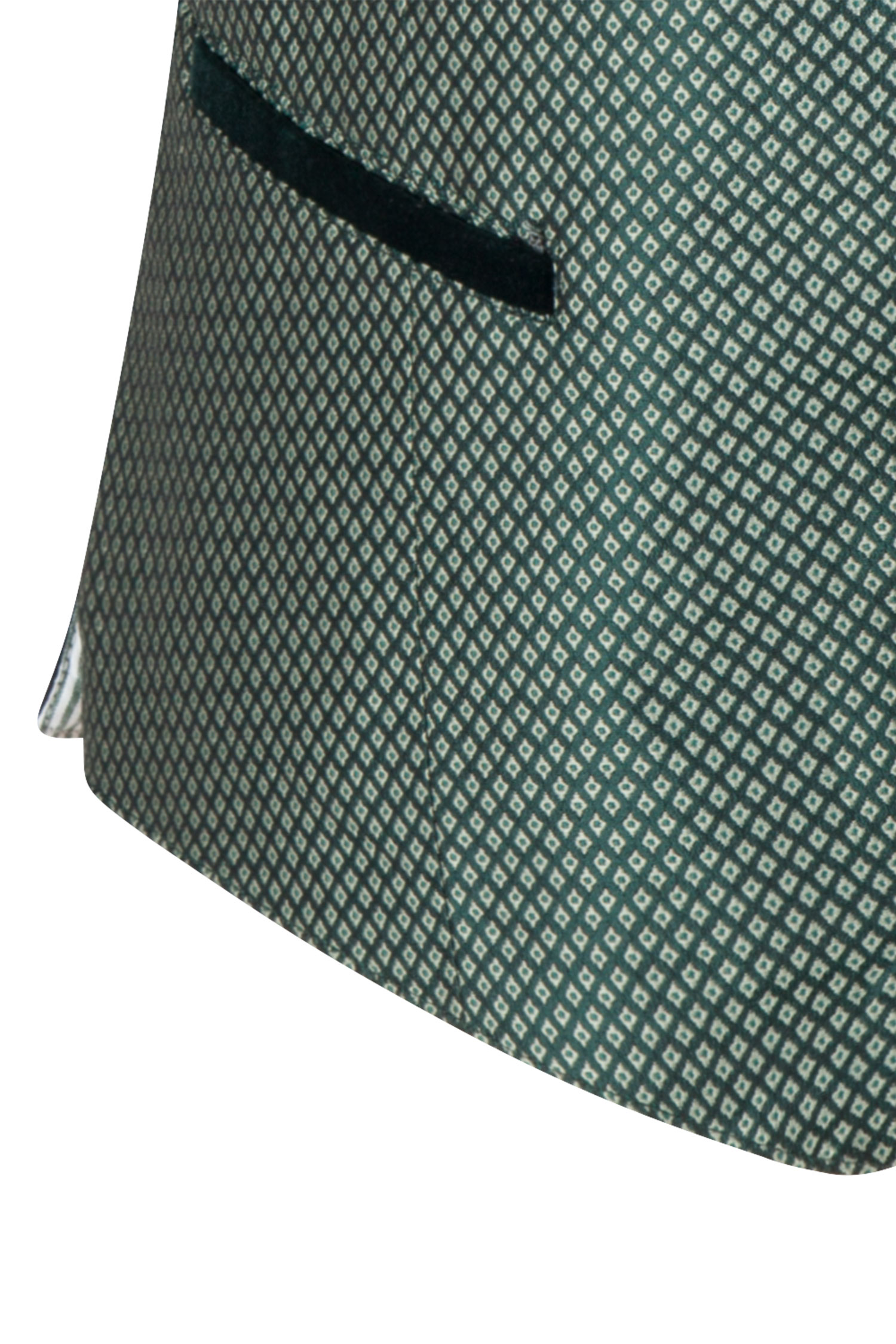 Trachtenweste in dunkelgrün mit Samtkragen - Detail Taschen