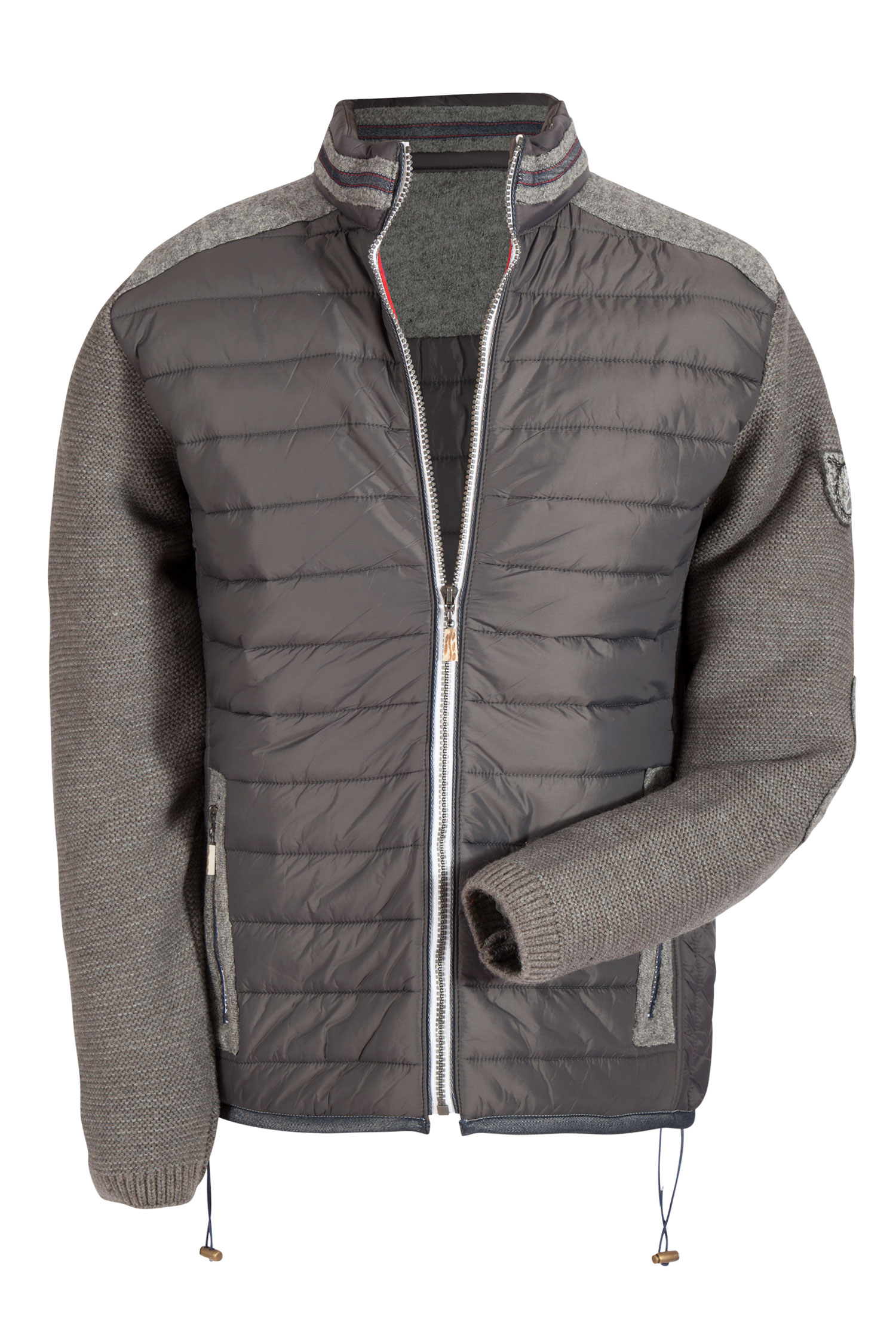 Herren Trachtenjacke Darnsee in grau mit Strick