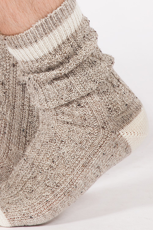 Herren Trachtensocken in beige natur melange Detail 