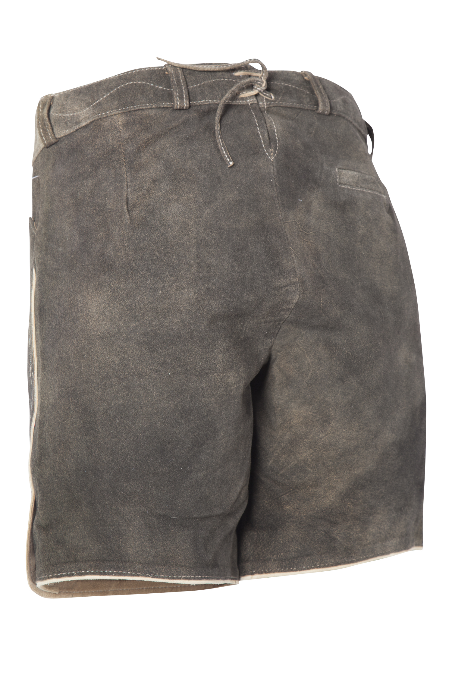 Kurze Lederhose Bonita in dunkelbraun für Damen - Rückansicht