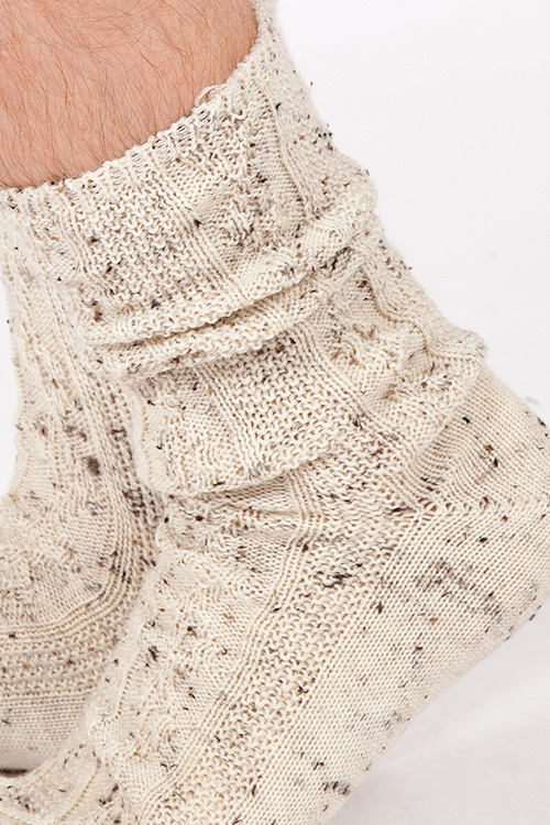 Herren Trachtensocken in beige natur melange Detail 