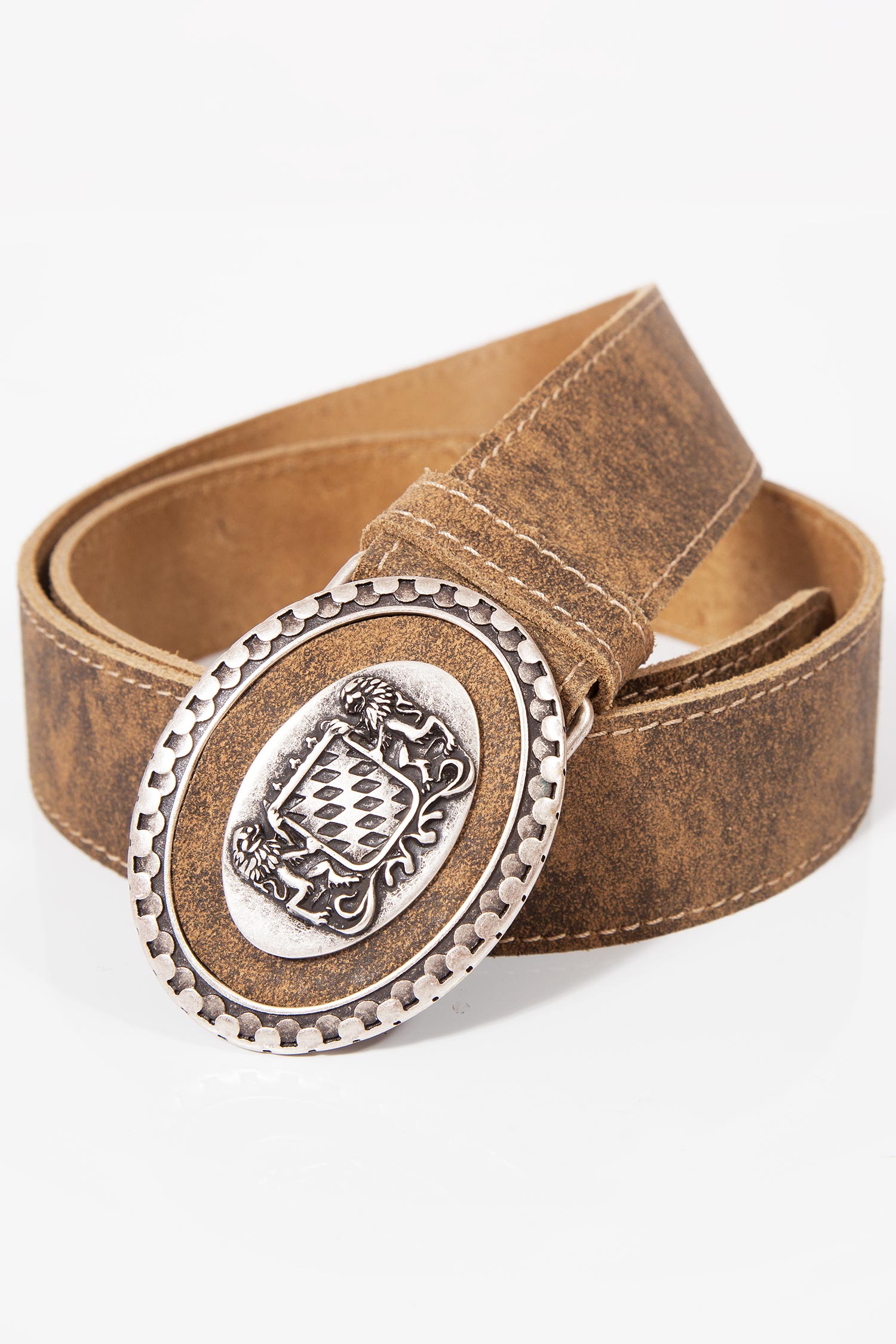 Trachtengürtel für Herren aus Leder in braun