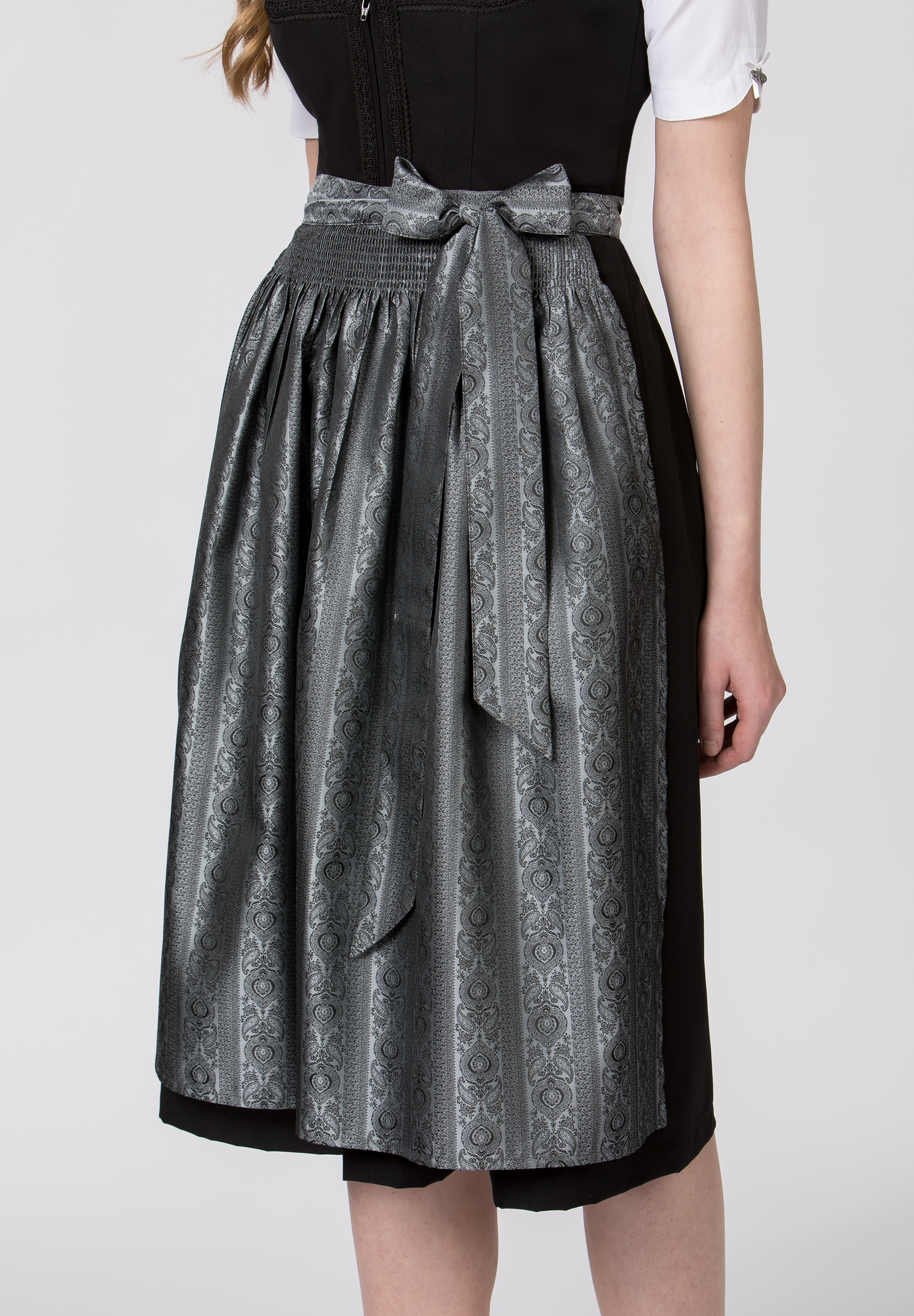 Schürze für Dirndl in grau