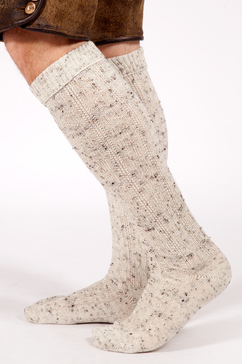 Trachten Kniestrümpfe aus Wolle in natur hell