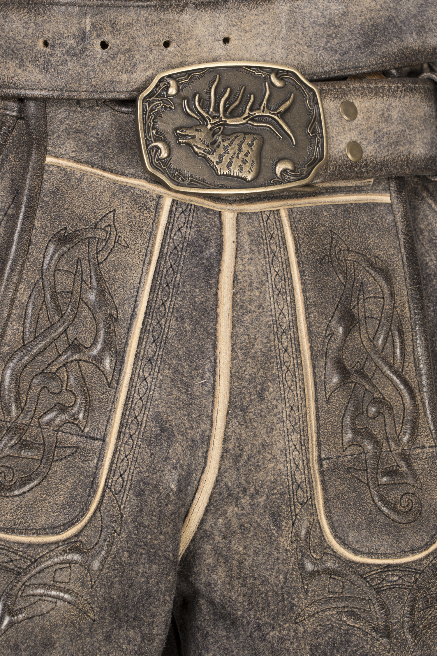 Lederhose von Spieth und Wensky in Schwarz Detail Latz