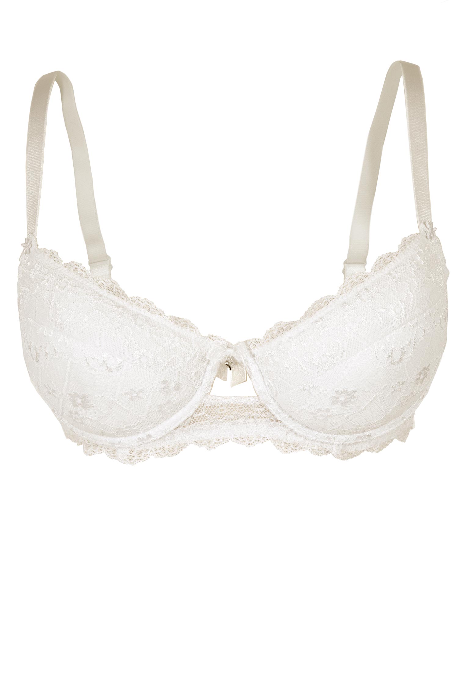 Dirndl BH in creme mit Spitze und Rose und leichtem Push-up frei