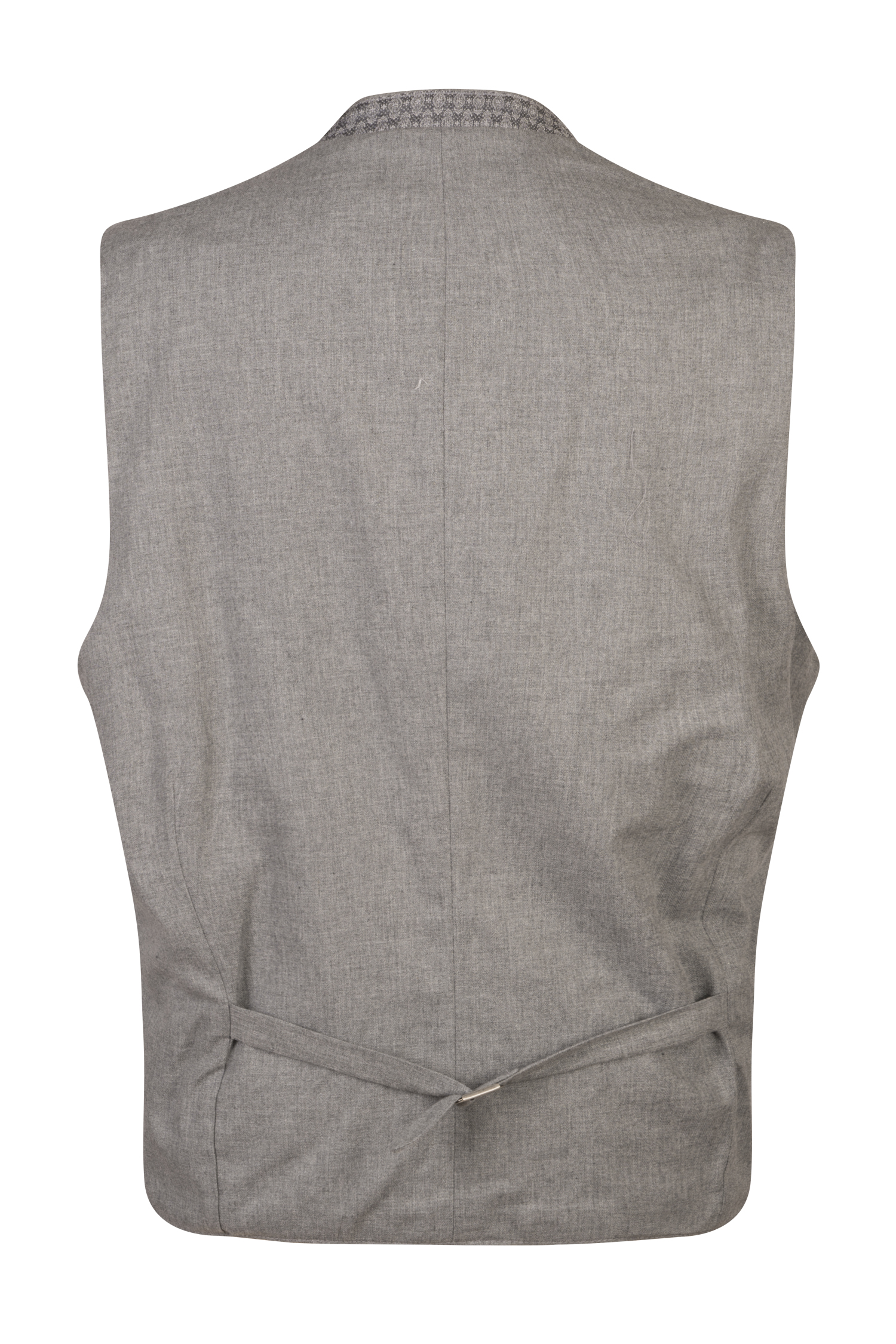 Gamsbock Trachtenweste in silber / grau Rückansicht
