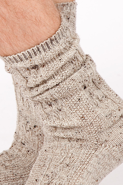 Herren Trachtensocken in natur melange dunkel Detail 
