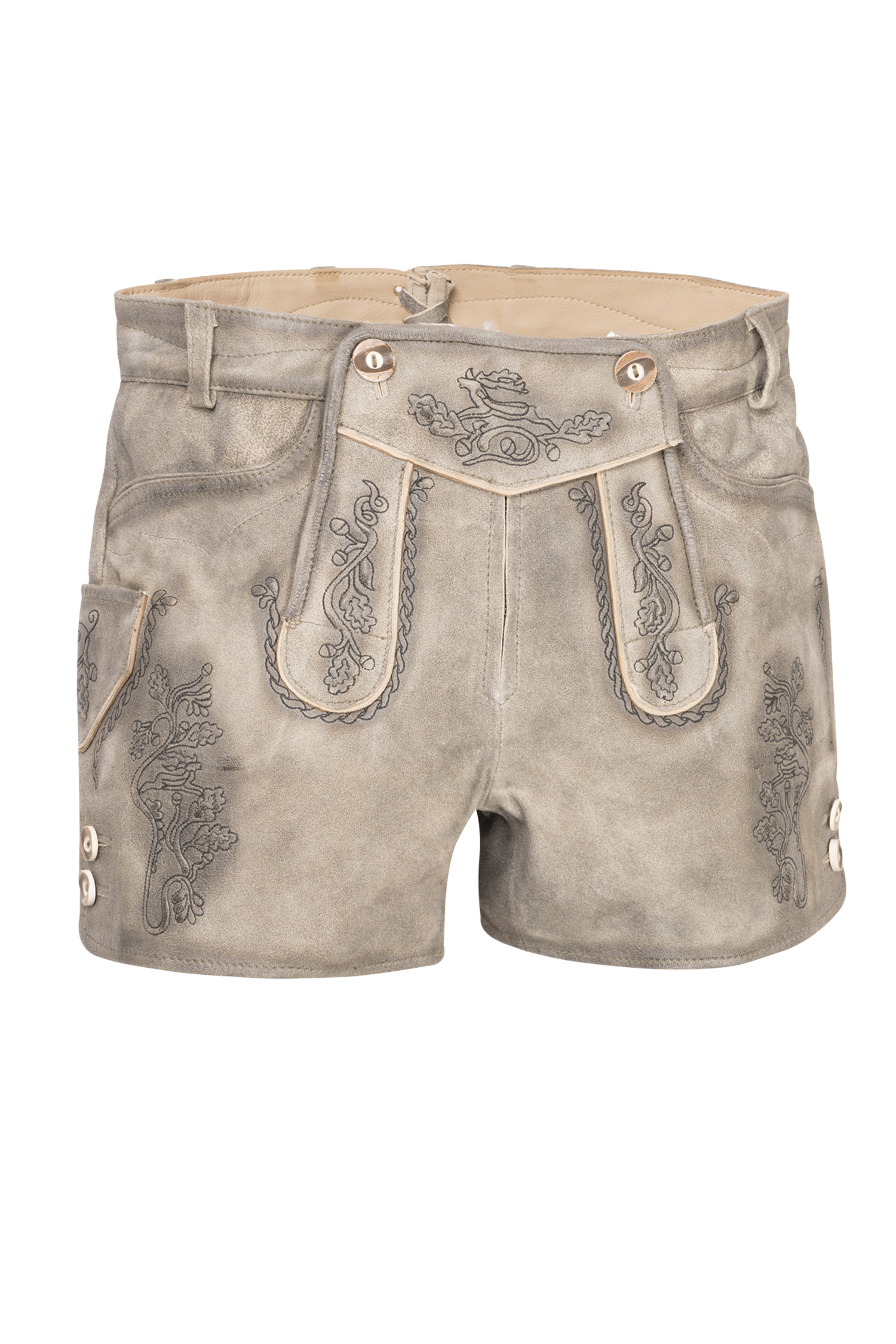 Lederhose Bogensee in Steingrau