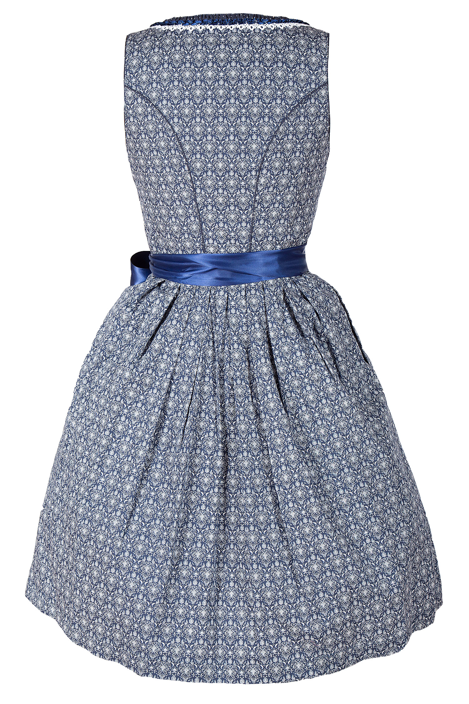 Dirndl in dunkelblau mit vielen Details von Happy Dirndl - Rückansicht