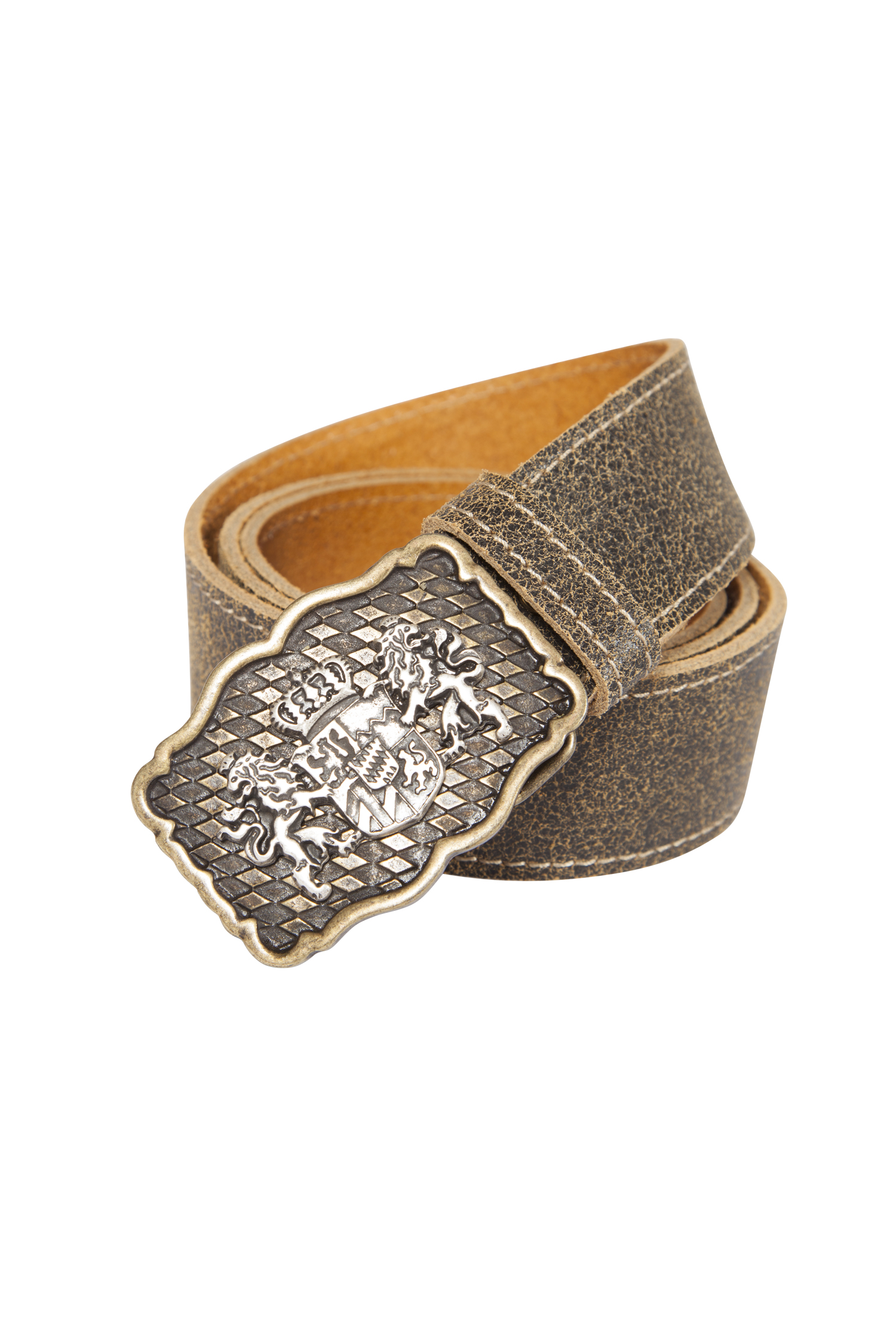 Trachtengürtel dunkelbraun mit Wappenschließe