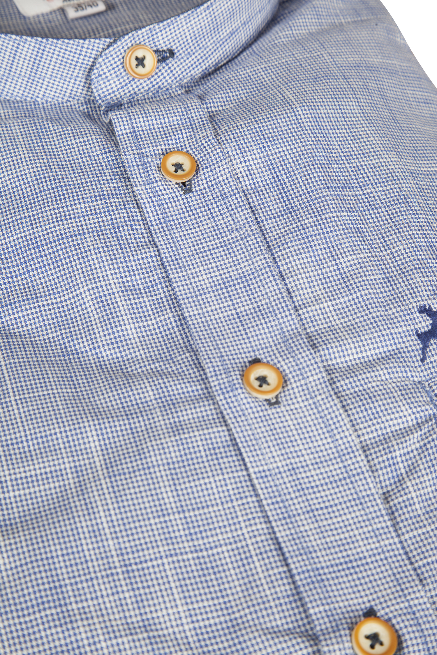 Trachtenhemd in blau/weiß kariert - Detail Knöpfe