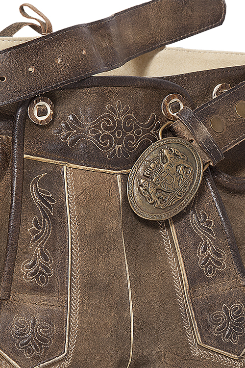 Plattler Ammersee kurze Lederhose antik used Latz