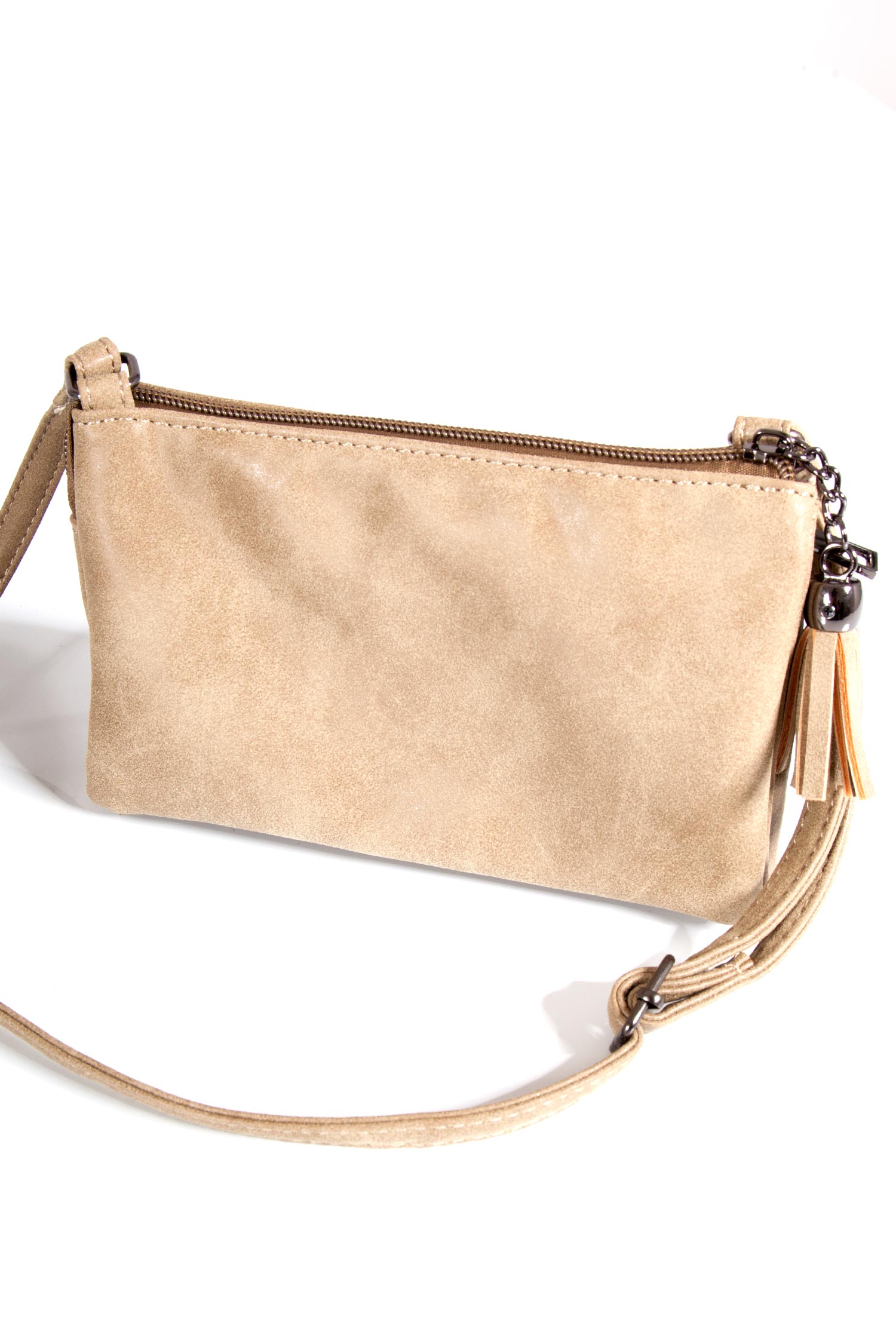 Kleine Trachtentasche in beige zum umhängen hinten