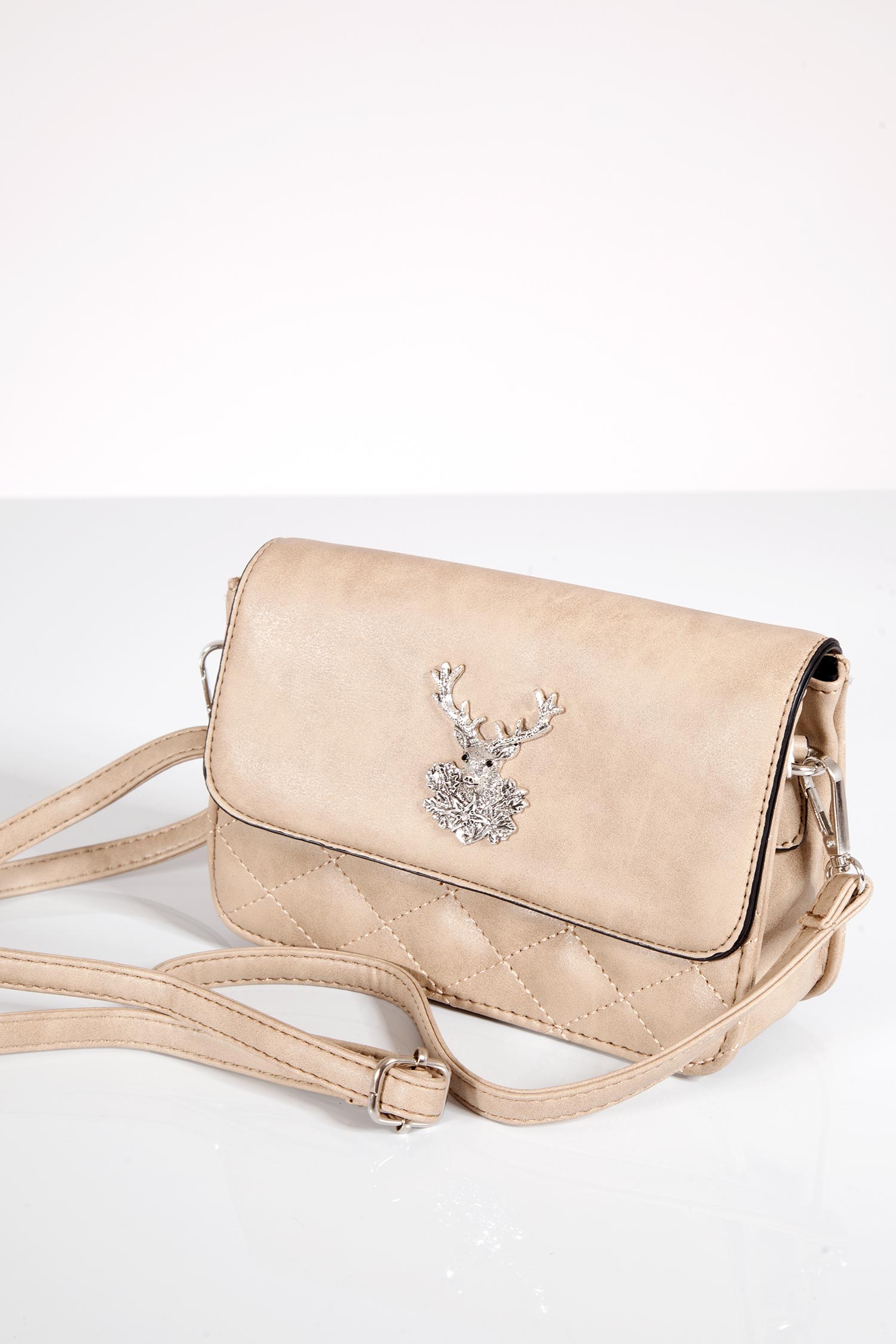 Trachtentasche mit Hirsch in beige zum umhängen