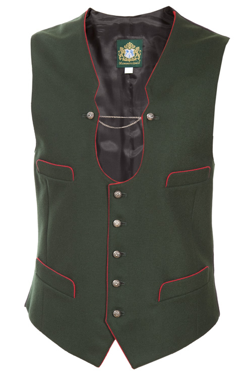 Trachtenweste Josef in tanne mit Kette