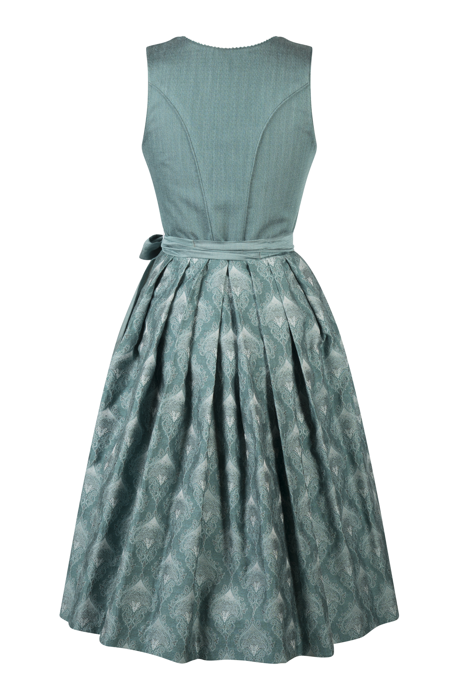 Dirndl Kaja in Petrolfarben Rückansicht