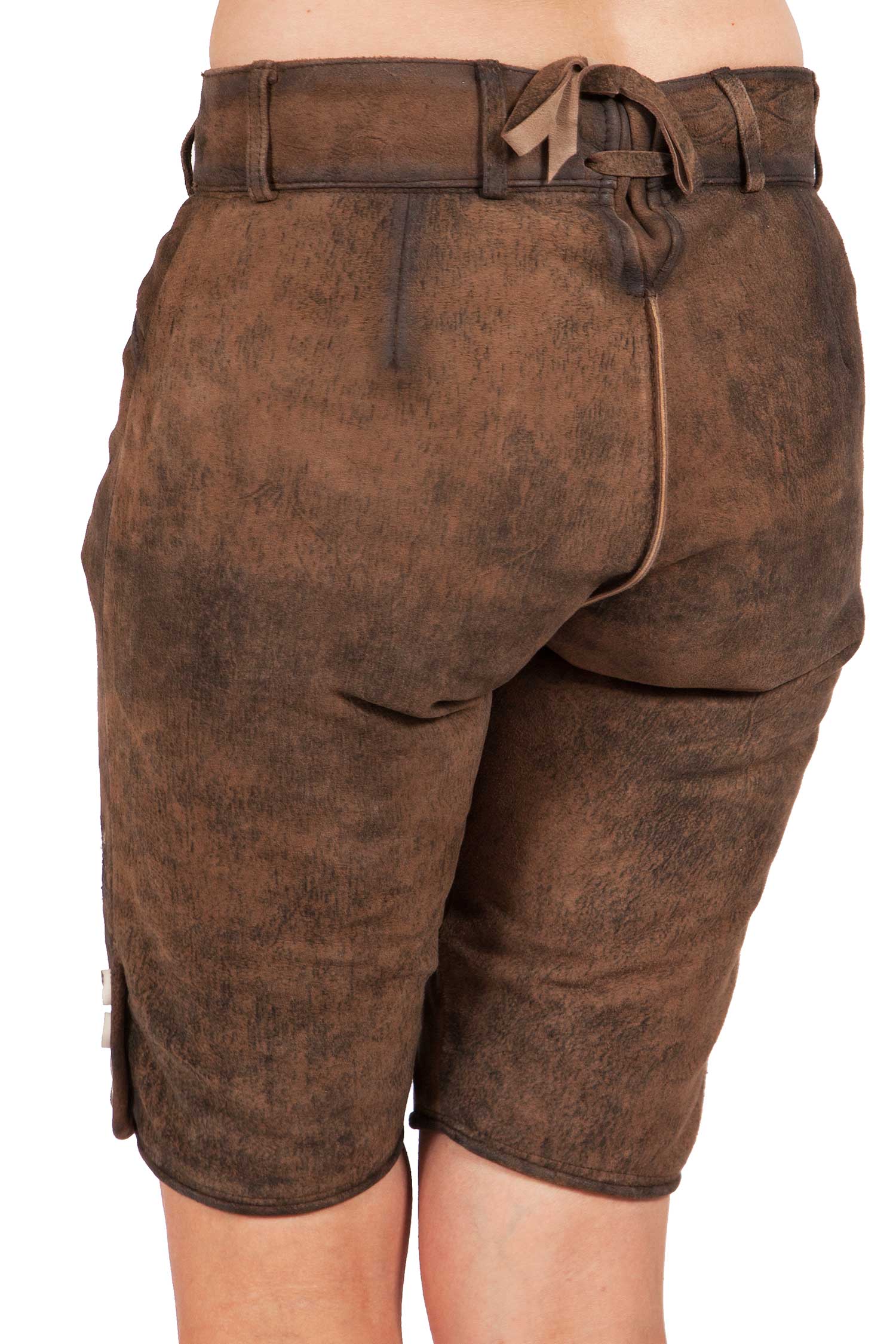 Damen Trachten Lederhose Piper in mittelbraun hinten