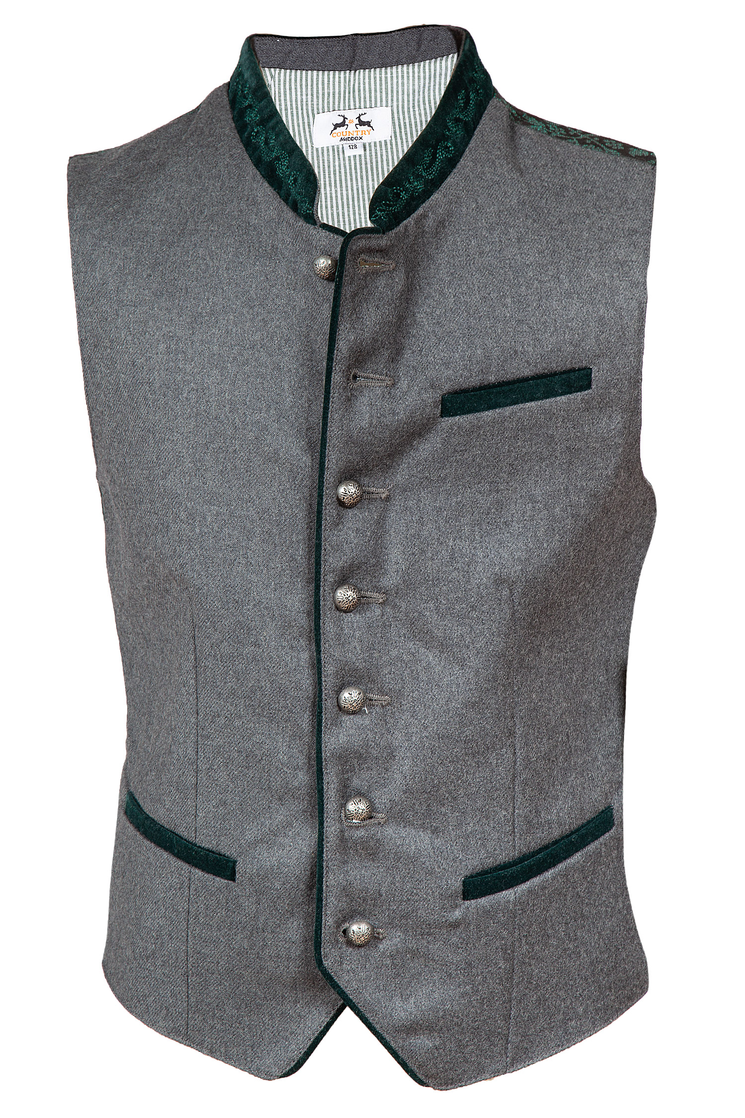 Kinder Trachtenweste in grau und grün