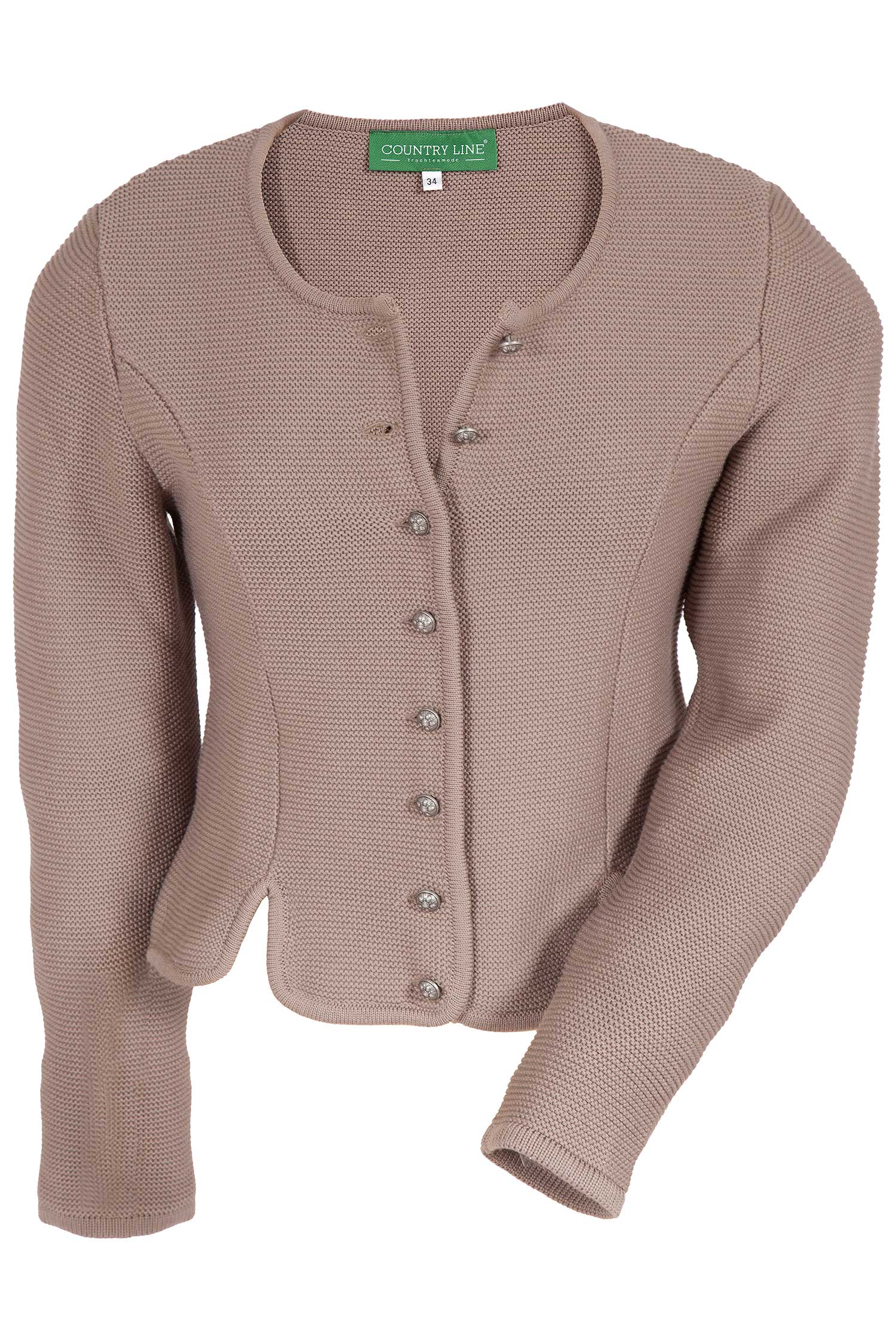 Strickjacke Trachtenjacke Damen taupe schlamm