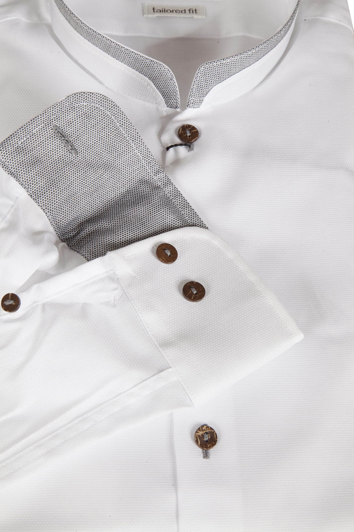 Trachtenhemd Simssee in weiß - Detail Ärmel