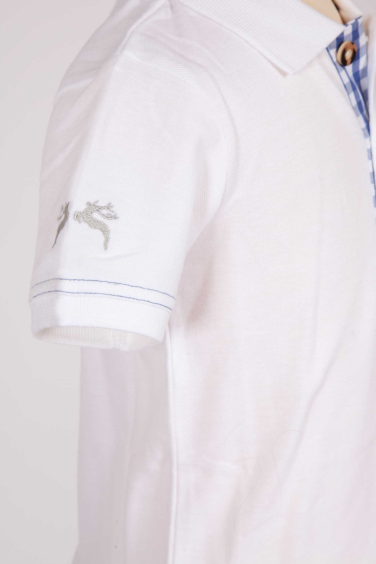 Kinder Trachten Poloshirt in weiß Arm