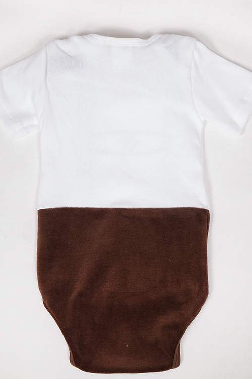 Babybody Body für Babies in weiß braun 3