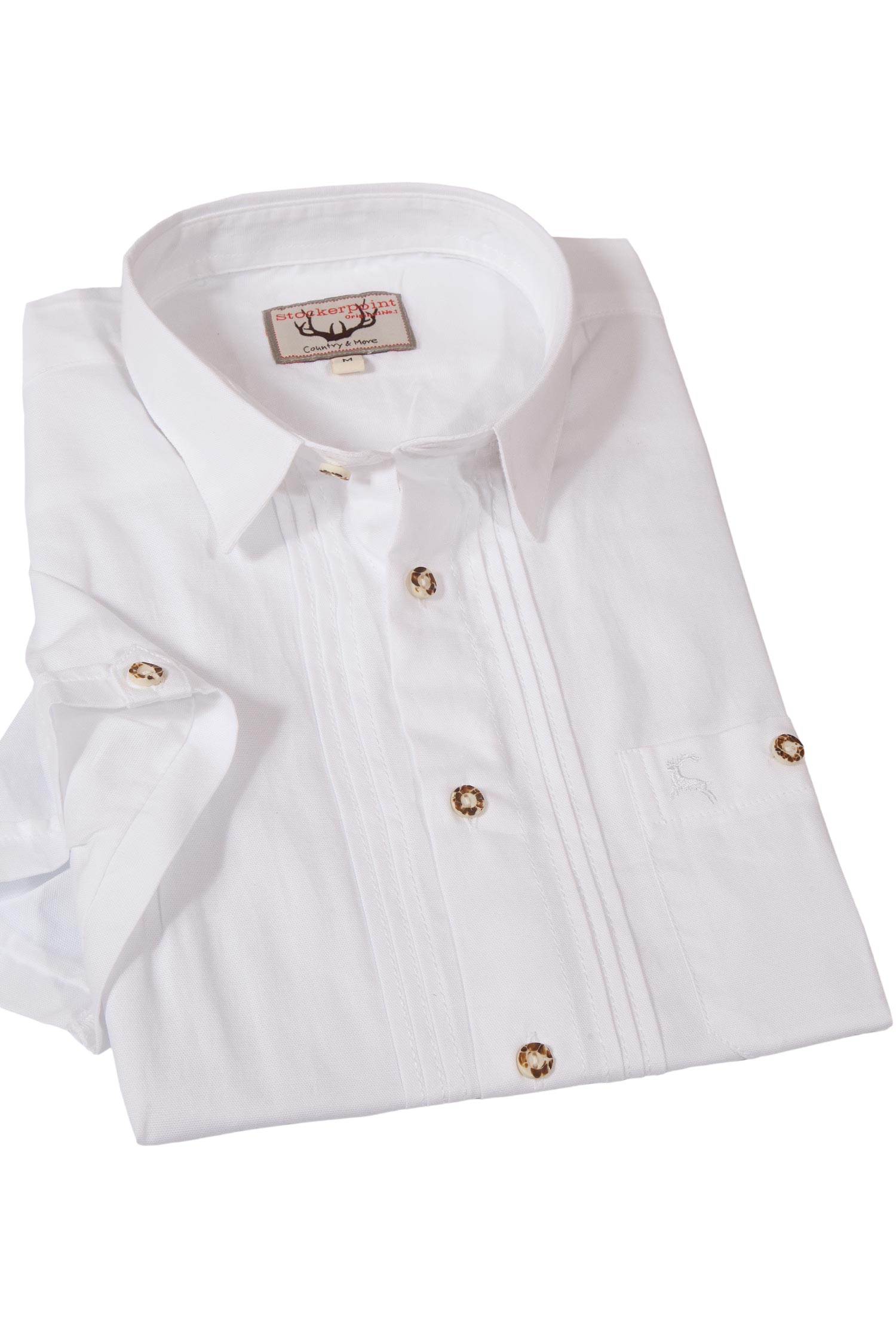 Trachtenhemd Bodo weiß kurzärmelig 