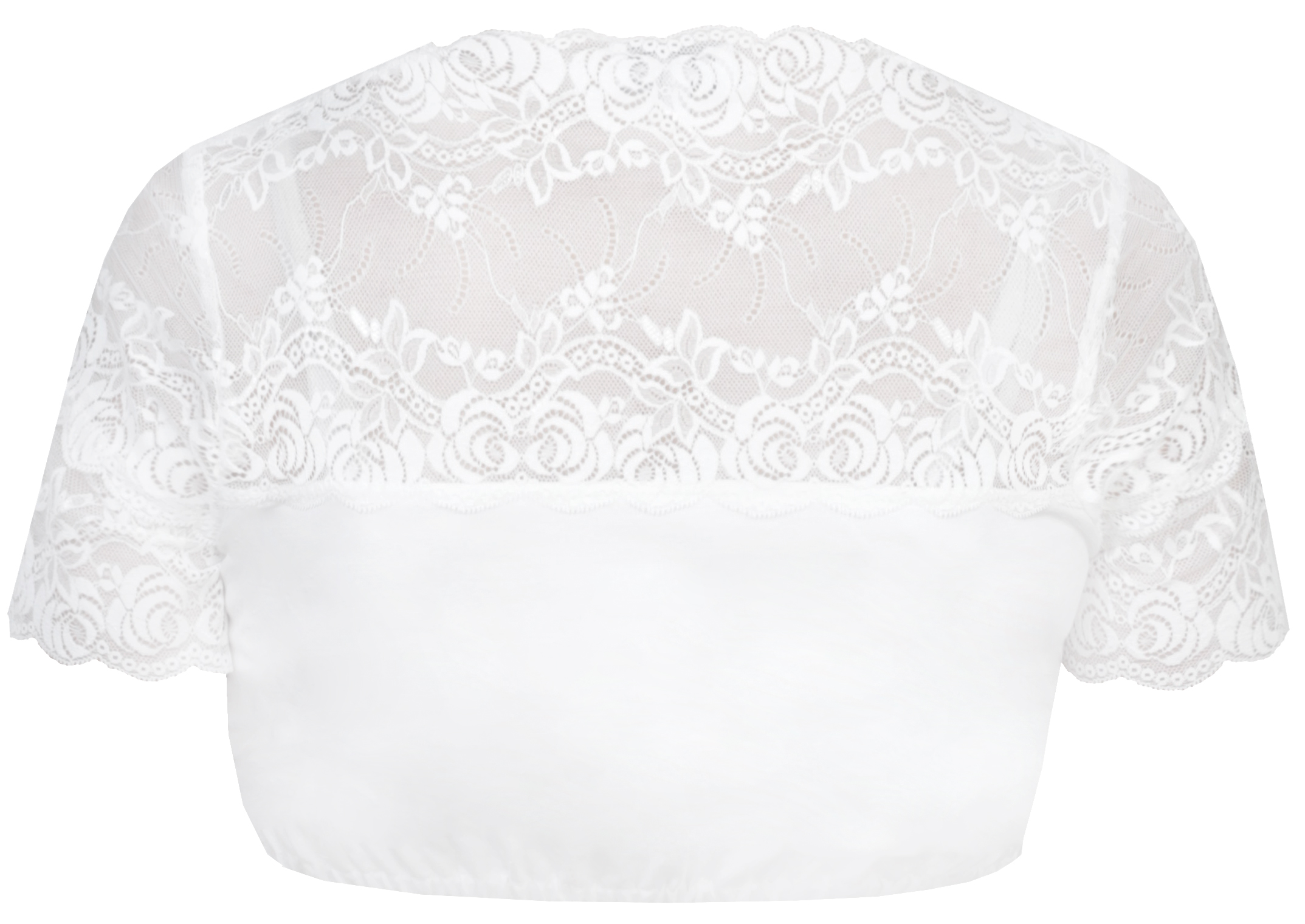 Stretch-Dirndlbluse Irma-Kosira in weiß aus Spitze - Rückansicht