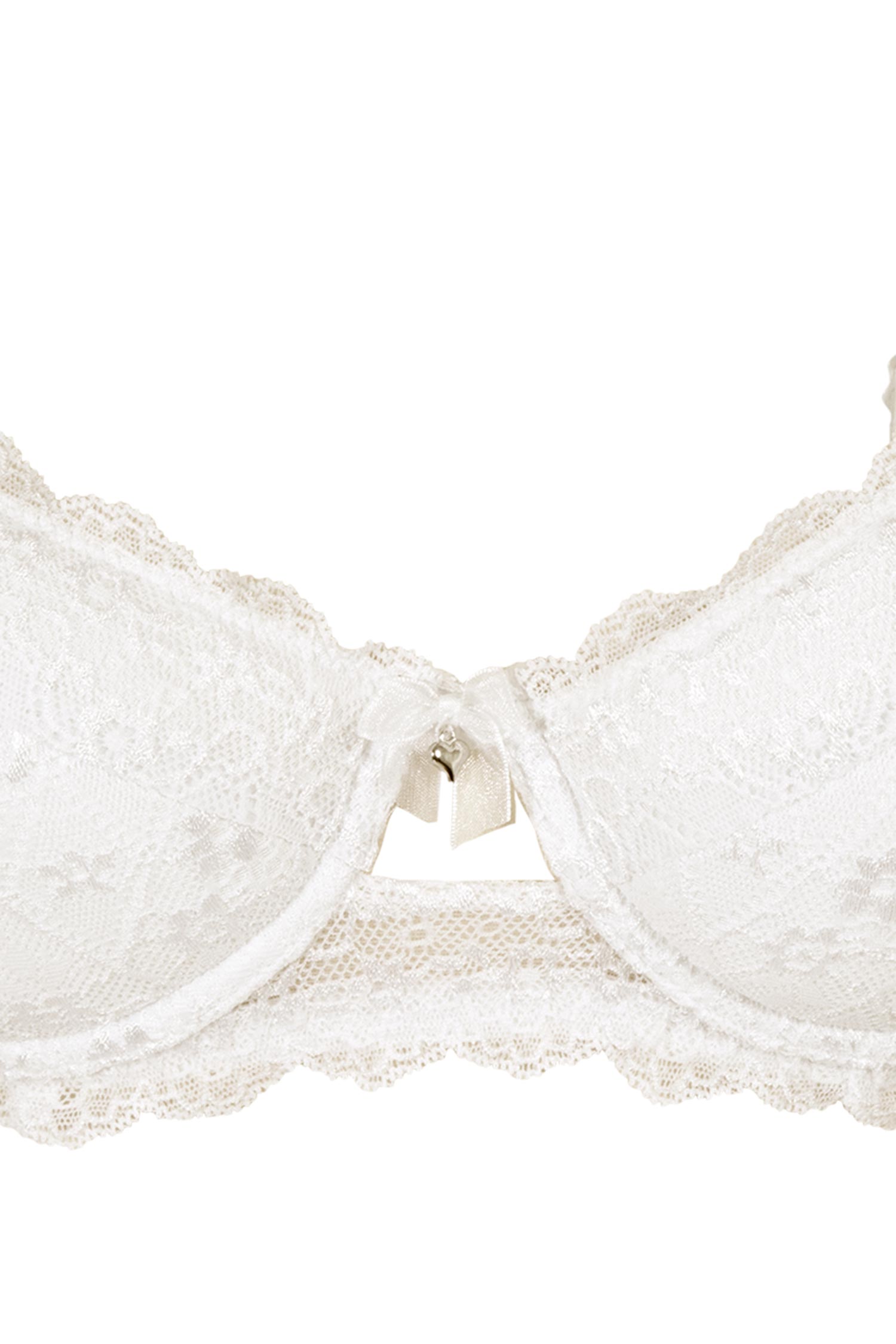 Dirndl BH in creme mit Spitze und Rose und leichtem Push-up frei Detail