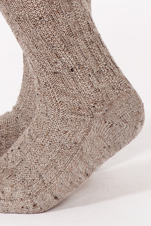 Trachten Kniestrümpfe aus Wolle in braun melange Fuß