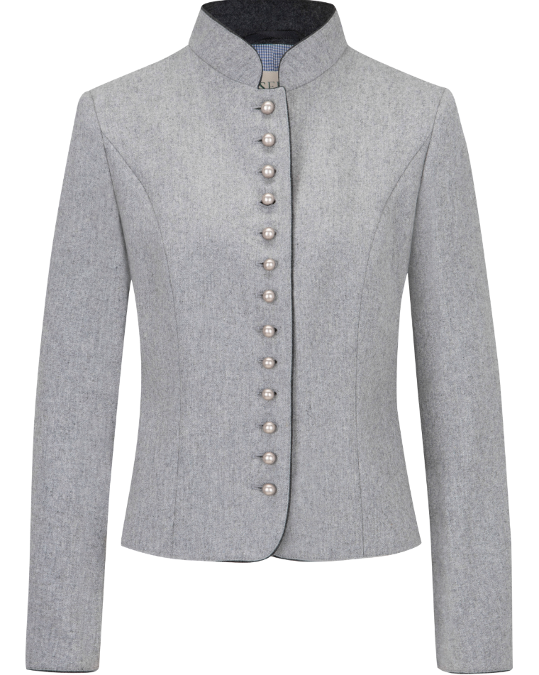 geknöpfte Hellgraue Strickjacke