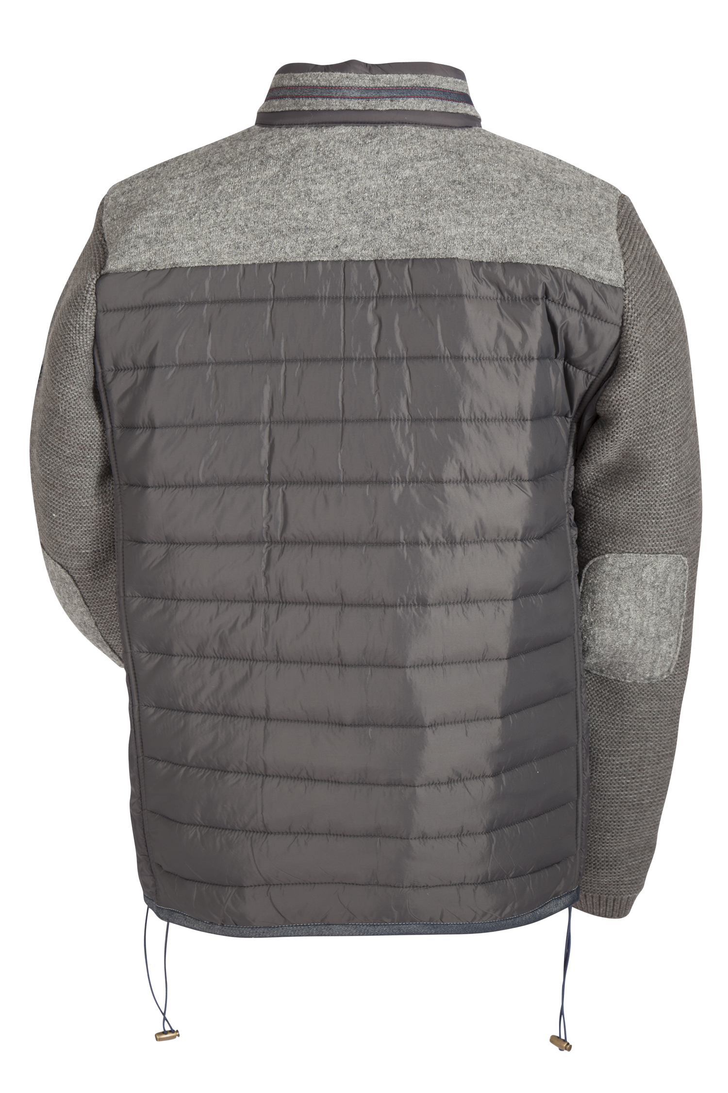 Herren Trachtenjacke Darnsee in grau mit Strick - Rückansicht