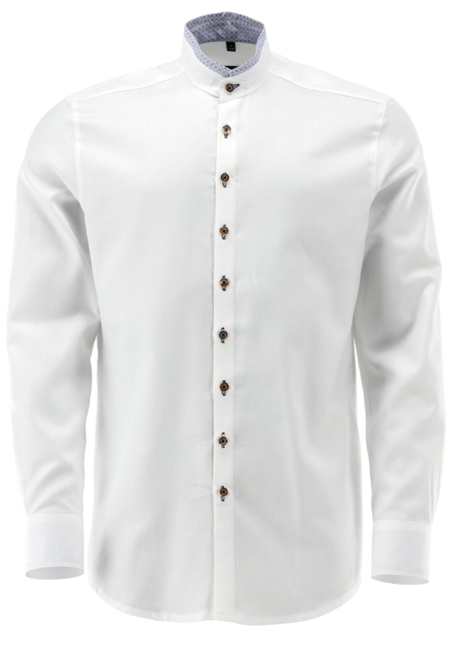 Trachtenhemd weiß mit Hornknöpfen