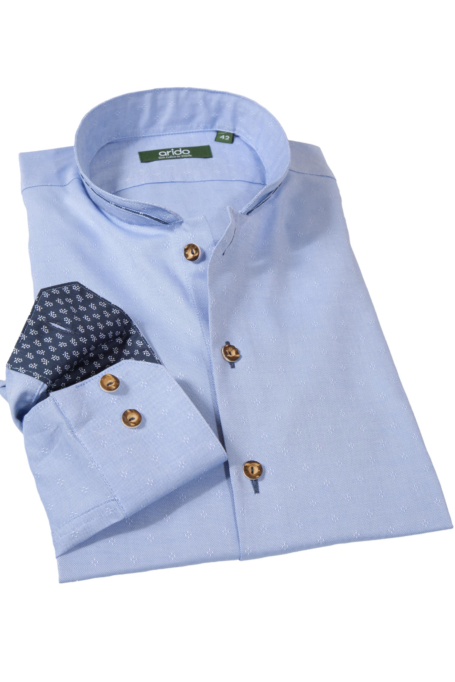 arido Trachtenhemd in hellblau mit Rauten 