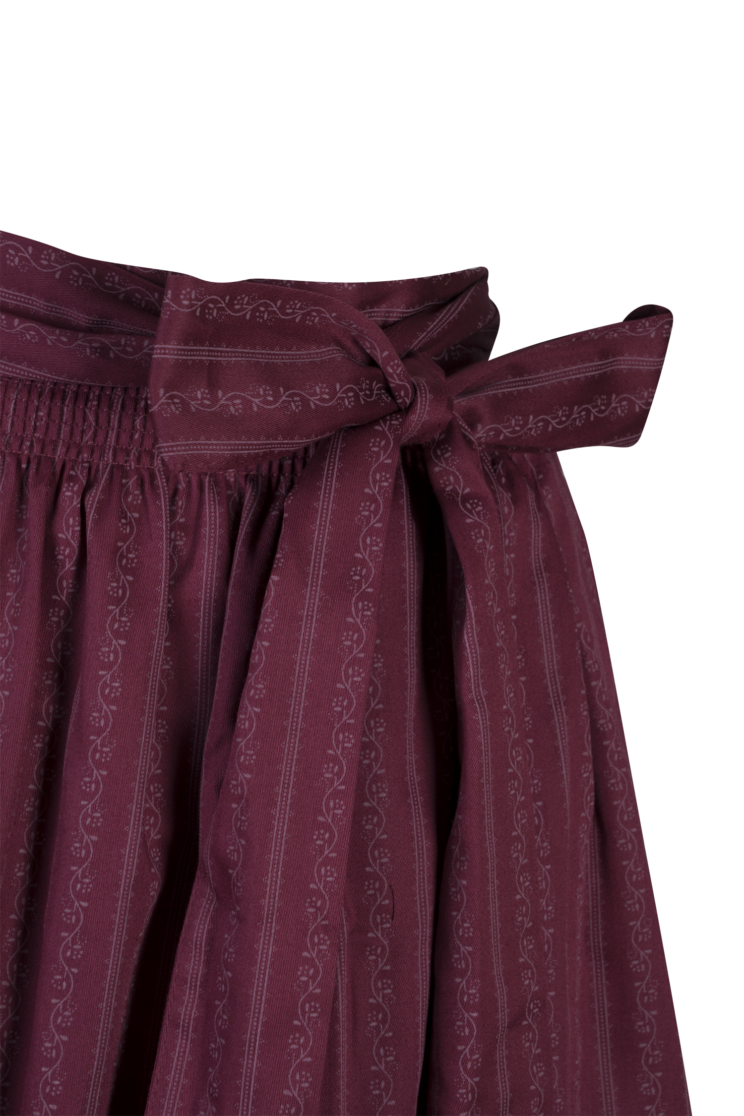 Dirndlschürze in bordeaux 70 cm - Detail