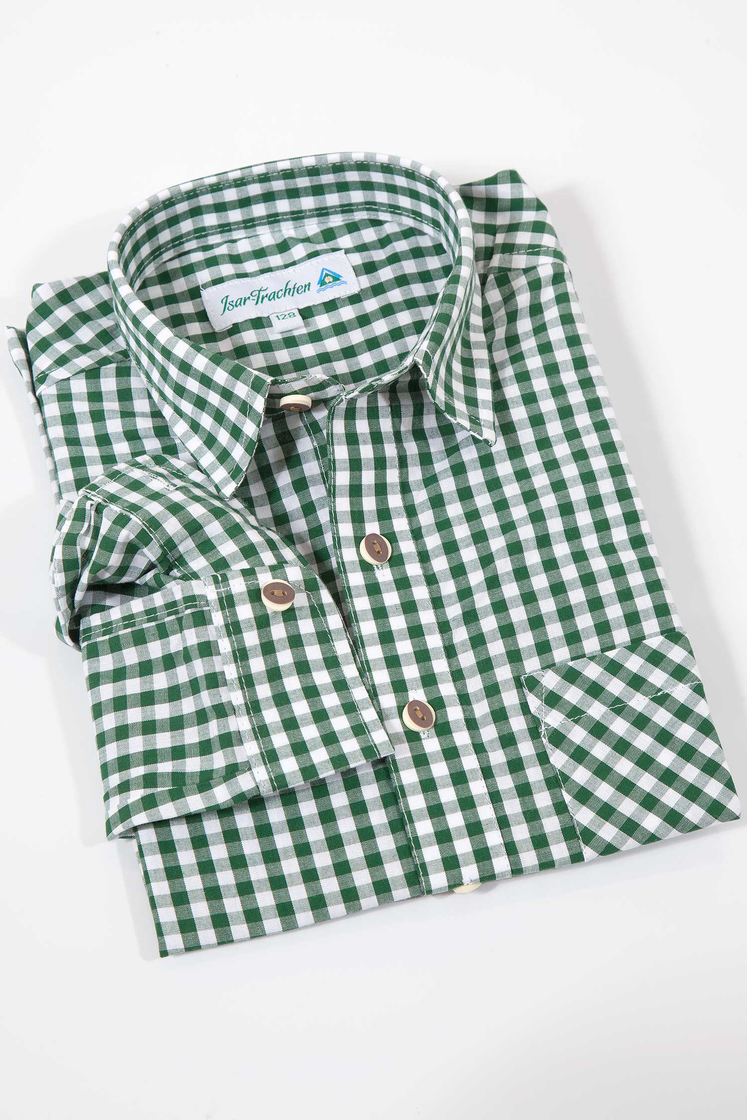 Kinder Trachtenhemd grün kariert Kinderhemd zur Tracht 