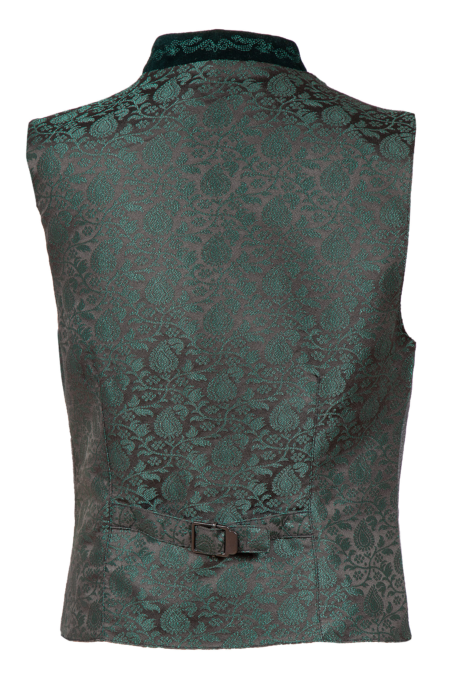 Kinder Trachtenweste in grau und grün - Rückansicht