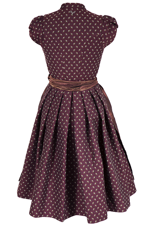 Dirndl Blum von CocoVero Trachten mit Ärmel in bordeaux hinten
