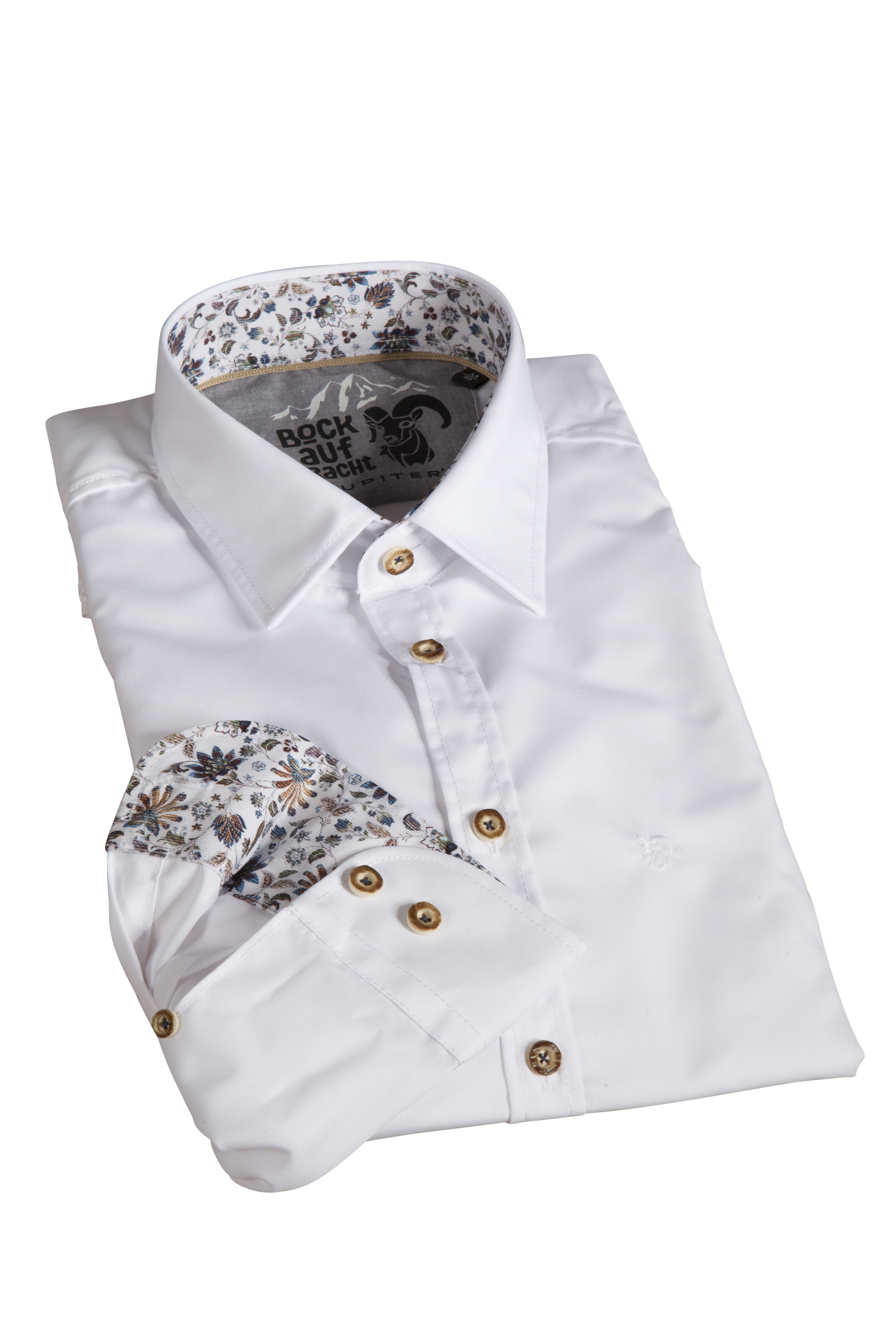 Trachtenhemd in weiß mit edlen Akzenten